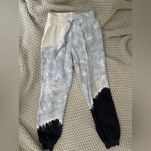 L*Space Blue and White Tie-Dye Joggers